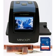 MINOLTA Film & Slide Scanner, Convert Color & B&W 35mm, 126, 110 Negative & Slides, Super 8 Films to High Resolution 22MP JPEG Digital Photos, 16GB SD Card, Worldwide 110V/240V AC Adapter (Black)