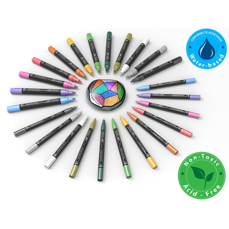 Tooli-Art Acrylic Paint Markers Paint Pens Special Colors Set