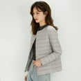 thumbnail image 4 of Gray Solid Color Jackets, Polyester Light Weight Short Down Jacket, Women's Packable Ultra Light Weight Short Down Jacket, XXL, 4 of 4