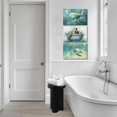 thumbnail image 2 of Sea Turtle Canvas Wall Art Ocean Wall Decor Turtle in Water Picture CoastalRainbow Painting Prints for Living Room Home Office Unframed, 2 of 6