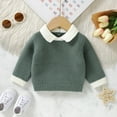 thumbnail image 4 of LUOGENLI Sweaters for Girls Size 14-16 Toddler Baby Girl Boy Knit Sweater Turn Down Long Sleeve Pullover Sweatshirt Fall Winter Clothes Sweaters for Girls Size 14-16 Dark Green 6-9 Months, 4 of 9