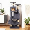 thumbnail image 4 of Gymax 57'' Cat Tree for Indoor Cats w/Dual Condos Hammock Sisal Scratching Posts Grey, 4 of 10