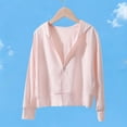 thumbnail image 3 of FAHXNVB Girls' Cooling Zip Up Hoodies Soft Lightweight Long Sleeve Hooded Sweatshirts Solid Color Casual Loose Fit Jackets 4-13 Years, 3 of 8