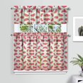 thumbnail image 2 of Kitchen Curtains 36 Inch Short - 3 Panel Set Watermelon Print, Rod Pocket Window Curtains 100% Polyester, Tropical Fruit Valance for Farmhouse, Cafe, Living Room, Bedroom, Easy Wash, 2 of 6