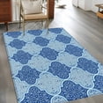 thumbnail image 2 of Area Rugs 2.7'x5', Blue Geometric Carpet for Living Room Bedroom Dining Room, Retro Morocco Abstract Art Throw Kitchen Rugs Non Slip Washable Rectangle Indoor Outdoor Rugs, 2 of 8