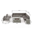 thumbnail image 2 of Noble House Cape Coral 9 Seater L-Shaped Sofa Sectional Set Khaki/Light Gray, 2 of 9