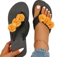 thumbnail image 2 of Samickarr Summer Slippers For Women Indoor And Outdoor Wide Fashion Women's Shoes Casual Round Toe Wedge Heel Slippers Floral Beach Sandals, 2 of 7