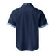 thumbnail image 2 of Camisas s Para Hombre Interior Camisa de vacaciones en la playa Camisa de cárdigan de manga corta Camisa de solapa en contraste con botones en los puños para hombre (Navy, 3XL), 2 of 5
