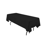 LinenTablecloth 60 x 102-Inch Rectangulaire Polyester Nappe Blanc (Noir, 2)