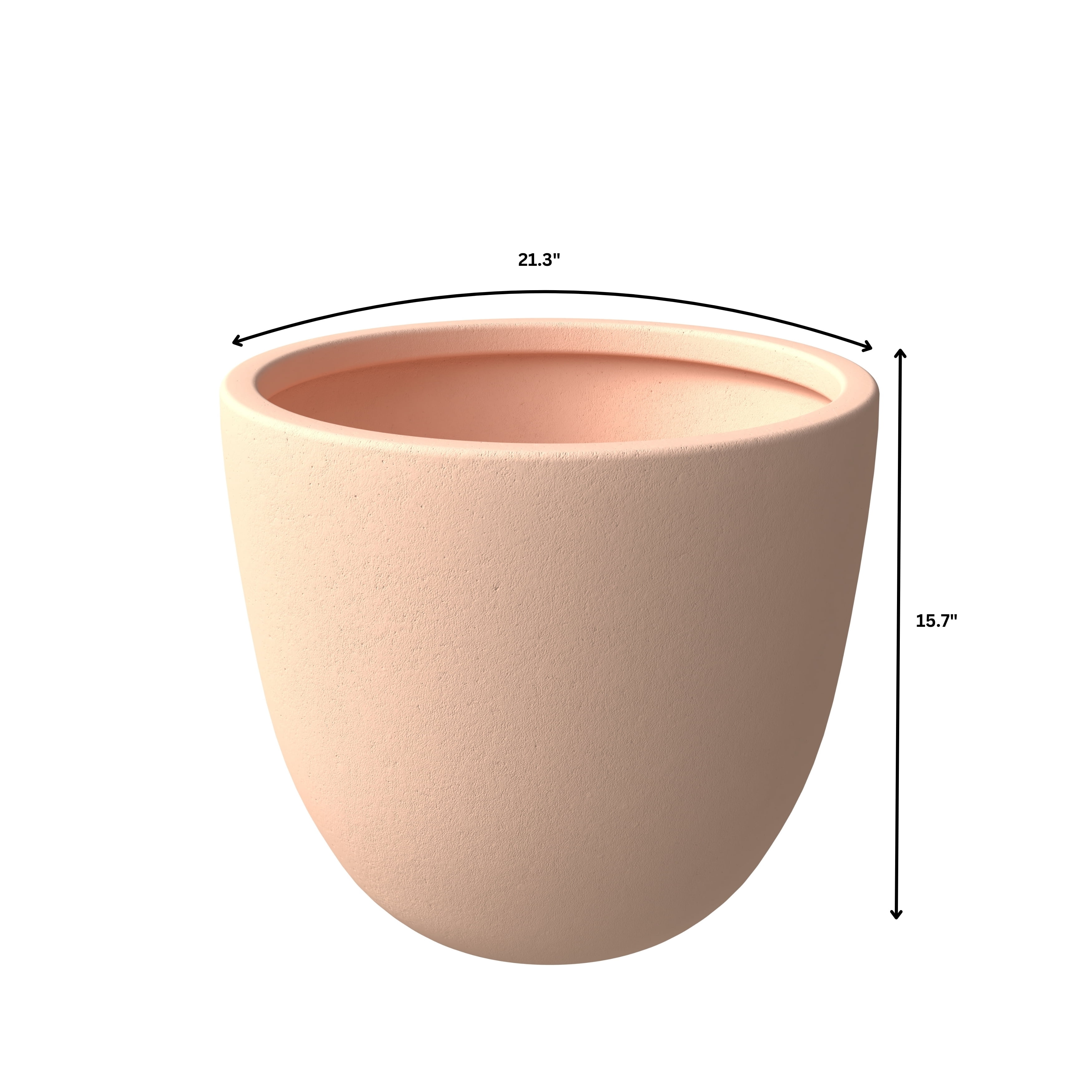 LeisureMod Dahlia Mid-Century Tapered Round Planter, Fiberstone & MgO Clay, Indoor/Outdoor Plant Pot