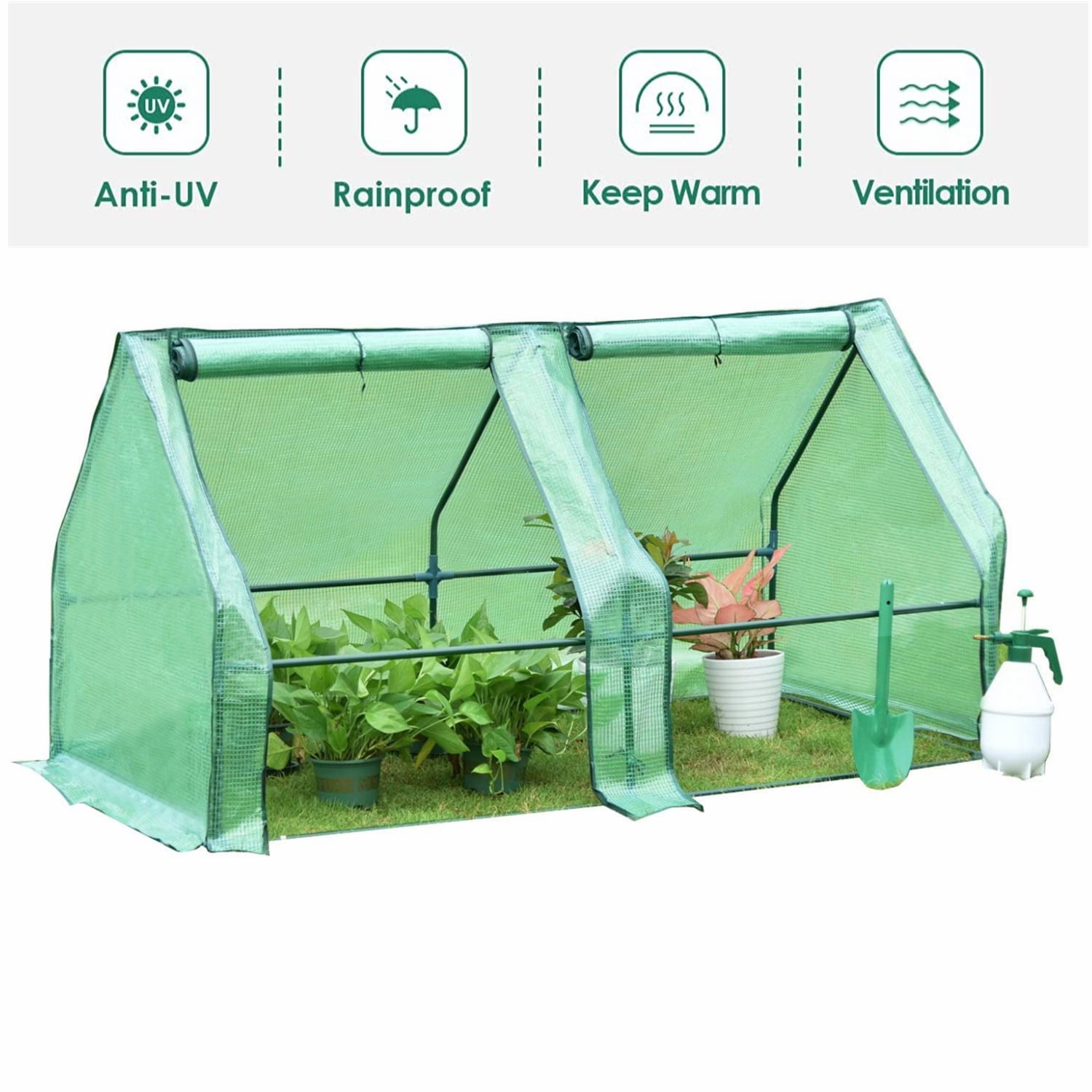 Private Jungle 71"W X 35.4"D X 35.4"H Portable Mini Greenhouse, Large Zipper Doors Garden Green House Private Jungle 71"W X 35.4"D X 35.4"H Portable Mini Greenhouse, Large Zipper Doors Garden Green House