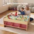 thumbnail image 3 of Table de Train – Ensemble et Table de Train en Bois de 92 Pcs – 3 Bacs de Rangement – Rails, Chemin de Fer et Ville – Cadeau pour Tout-Petits Garçons et Filles de 3 Ans et Plus, 3 of 8