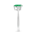 thumbnail image 5 of ANGARA Natural Pear Emerald Solitaire Ring with Trio Diamond Accents in 14K White Gold for Women (Size-8x6mm) | May Birthstone, Birthday, Anniversary, Jewelry Gift for Women | Natural Emerald Ring, 5 of 11