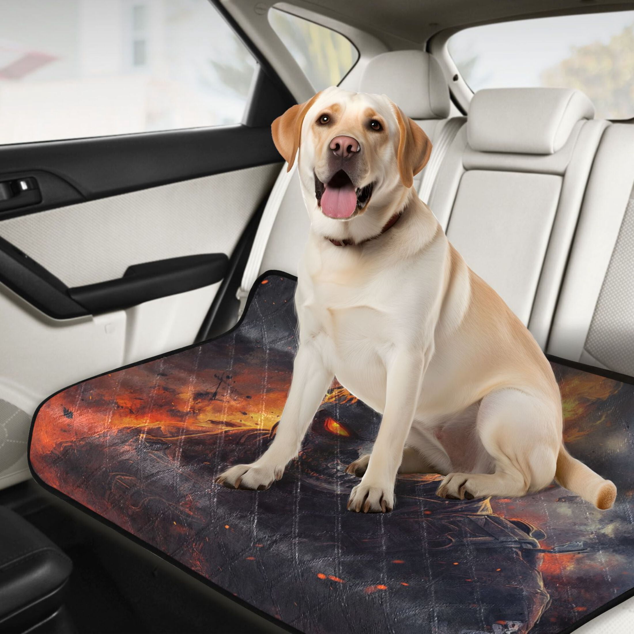 Qxltty Flaming Skull Mask Cat litter Pads Pet Set of 3 Diaper Mats Center Anti-leakage Layer Absorbent Soft and Comfortable