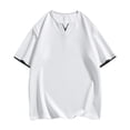 thumbnail image 2 of pstuiky camisetas de manga corta para hombre, Camisa informal de manga corta con solapa y botones sólidos para hombre ropa de hombre xxxl, 2 of 6