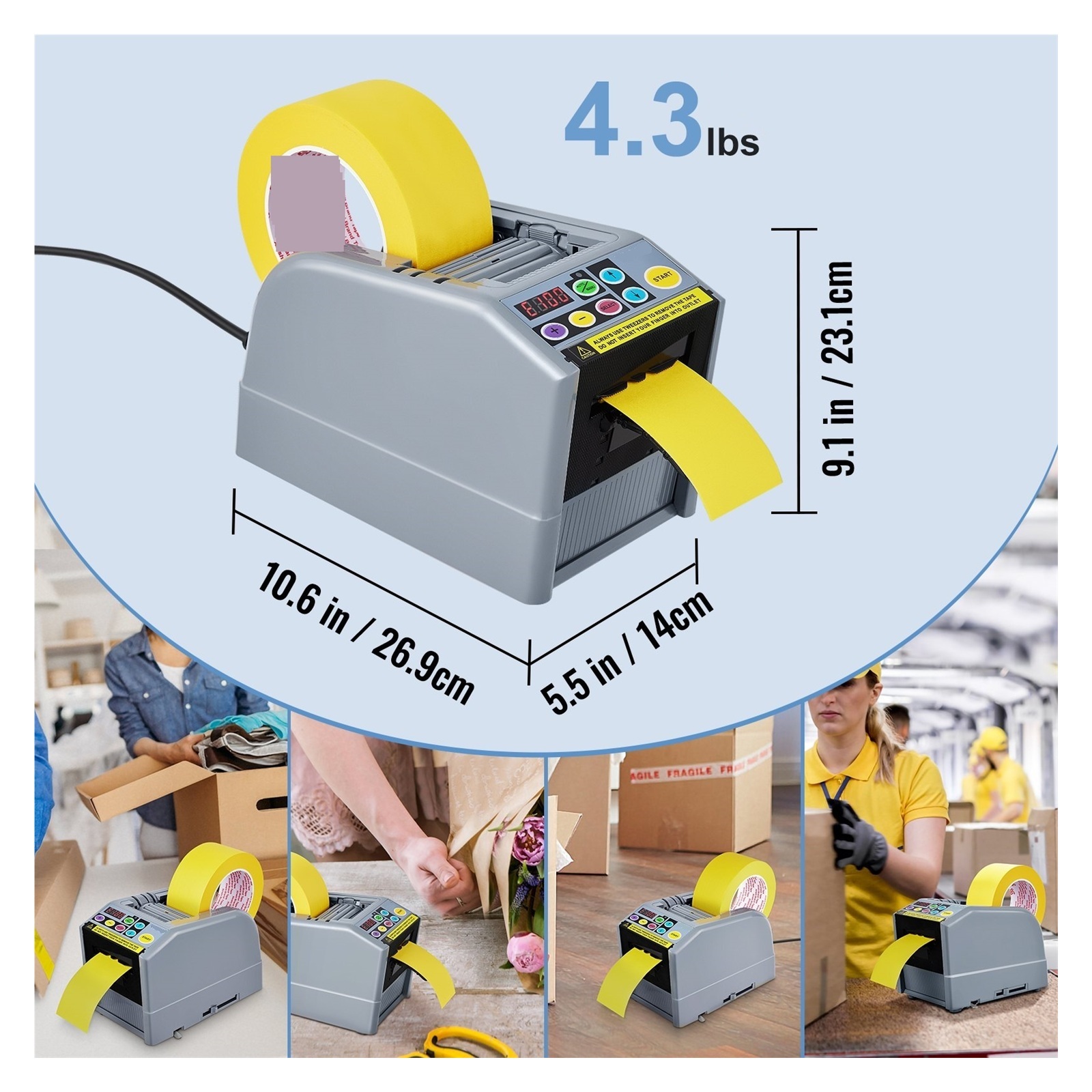 Automatic Tape Dispensers Non Adhesive Tape Cutter Packing Machine Masking Paper Dispenser
