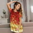 thumbnail image 3 of Sikiie Red Gold Glitter Print Women's Short-sleeved Nightdress, Round Neck Pullover Nightdress Pajamas Summer Home Wear, 3 of 6