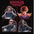 thumbnail image 2 of Netflix Junior's Stranger Things Character Squares Cowl Neck Sweatshirt Black X Large, 2 of 4