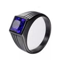 thumbnail image 2 of 6 Colors Stone Engagement Band Ring Men Jewelry Black Anniversary Ring Size 7-13, 2 of 6