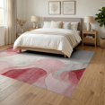 thumbnail image 3 of ODIKA 6'x9' Washable Area Rug Pink Abstract Brushstroke Marbled Watercolor Swirls Splash Swirl for Dining Room, Under Table, Office Décor, Non-Slip Chair-Friendly, 3 of 7