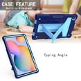 thumbnail image 3 of Dteck Case for Samsung Galaxy Tab A7 10.4" SM-T500 T505 (2020 Released) 10.4-inch,Shockproof 3-layer-protection Hybrid Rubber Hard PC Back Protective Kickstand Cover,Navy+Blue, 3 of 4