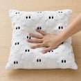 thumbnail image 6 of Halloween Pillow Covers, 18x18 inch White Ghost Throw Pillow Covers, Faux Fur Soft Couch Cushion Case, Fluffy Plush Accent Throw Pillow Case for Halloween Home Decor Indoor, 6 of 8