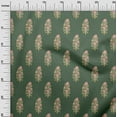 thumbnail image 3 of oneOone Cotton Poplin Twill Forest Green Fabric Asian Block Floral Dress Material Fabric Print Fabric By The Yard 56 Inch Wide, 3 of 4