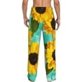 thumbnail image 3 of Daiia Sunflowers With Green Leaves Men's Sleep Pant with Pockets and Drawstring,Pajama Pants-XX-Large, 3 of 9