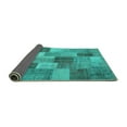thumbnail image 2 of Ahgly Company Indoor Square Patchwork Turquoise Blue Transitional Area Rugs, 3' Square, 2 of 4