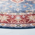 thumbnail image 4 of SAFAVIEH Tucson Salem Oriental Machine Washable Area Rug, Blue/Rust, 8' x 8' Round, 4 of 12