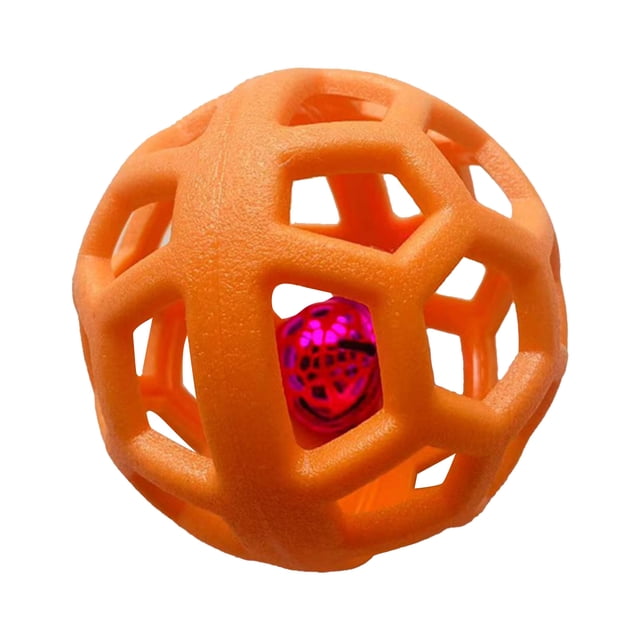 Juguete de pelota hueca para perros, divertido, interactivo, resistente a las mordeduras, para masticar, para perros y gatos, color naranja