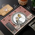 thumbnail image 6 of Placemats Set of 4 Washable,Rustic Country Star Red Lattice Placemat for Dining Table Decorations, Heat-Proof Table Mats for Kitchen Dinner Banquet Farmhouse Wooden Plank, 6 of 6