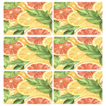 

Orange 6-Piece 12x18in Durable Place Mats Heat-Proof and Non-Slip