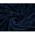 thumbnail image 4 of Chaps Solid Silky Soft Flannel Fleece Throw Blanket Navy 50” X 70” (One Size), 4 of 4