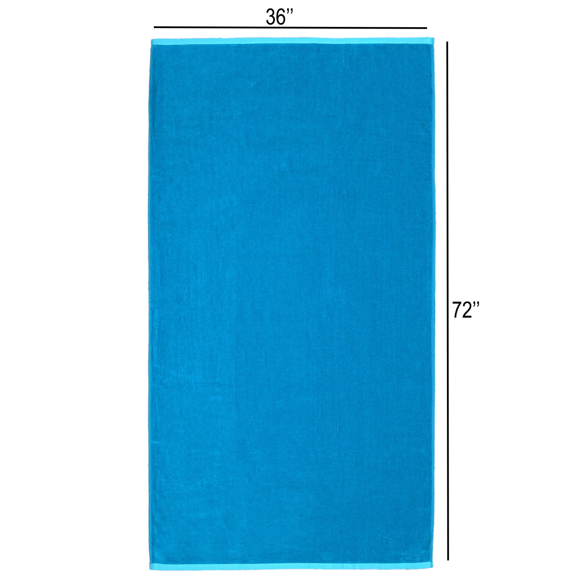 Mainstays Solid Reversible Beach Towel, Cobalt/Blue, 1 Piece, 36" x 72"