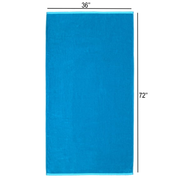 Serviette de plage réversible unie Mainstays, bleu turquoise, 1 pièce, 91 x 183 cm