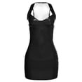thumbnail image 4 of Hontri Women's Casual Dress Women's Summer Sexy V Neck Pu Bright Face Slimming Collection Fanny Pack Hip Suspender Dress Cocktail Party Dress Black S, 4 of 5