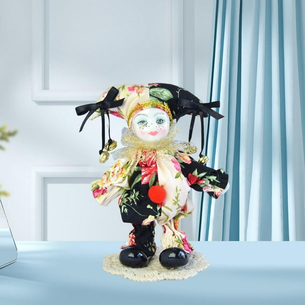 Muñeco arlequín divertido de 18cm, figura de acción de , modelo de muñeco de , decoración del hogar de escritorio de mesa de Halloween CUTICAT Muñeco Payaso