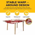 thumbnail image 4 of Red Pink Valentine's Day Table Cloths for 5 Foot Rectangle Tables, Love Heart Eucalyptus Leaves Rustic Patio Waterproof Elastic Fitted Tablecloths, Washable Rectangular Table Cover for Camping, 4 of 8