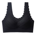 thumbnail image 1 of Sujetador deportivo sin costuras con copas fijas de látex de talla grande para mujer, ropa interior de encaje con burbujas vivas, chaleco de belleza inalámbrico fruncido, 1 of 1