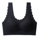 thumbnail image 1 of Sujetador deportivo sin costuras con copas fijas de látex de talla grande para mujer, ropa interior de encaje con burbujas vivas, chaleco de belleza inalámbrico fruncido, 1 of 1