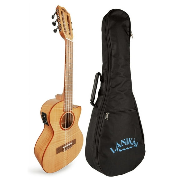 Lanikai FM-5CET Flame Maple 5-String Acoustic Electric Baritone Ukulele with Bag