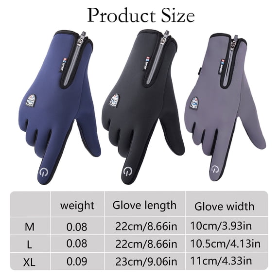 Ultimate Waterproof Windproof Thermal Gloves, Touch Screen Fleece Lined Gloves with Non-Slip Palm for Skiing Cycling Driving Cold Weather