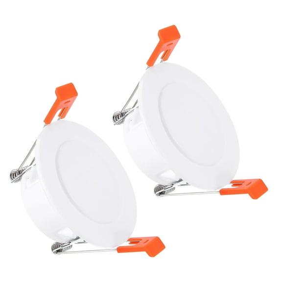 2Pack 3.1" Spring Ceiling Cover Plate, Recessed Light Trim Wall Mount Downlight Hole Cap Decorative Panel with Buckle Suitable for 2.4-2.7" Round Hole Glass Ceiling Openings, White