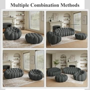 99 Bubble Couch Modern, Oversized Curved Couches, Lazy Floor Sofa, Dark Gray Bubble Couch,Modern Upholstered Comfy Mesh Fabric 3D Honeycomb Shape Couches for Living Room,Office,Apartment,3-Seater