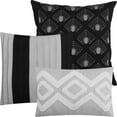 thumbnail image 5 of Nanshing Carter 7 Piece Geometric Comforter Set , Black/Grey , King Size , Terry Embroidery, 5 of 9