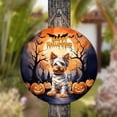 thumbnail image 4 of Mummy Yorkshire Terrier Happy Halloween with Pumpkins Bats Spooky Fun Round Wood Sign Yorkie Dog Lover Gifts Hanging Wall Home Decor - 00019, 4 of 5