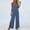 Blue, variant on Womens Sleeveless Jumpsuit V Neck Adjustable Straps One Piece Jumpsuit Fashion Side Slit Loose Long Pants with Pockets ,Blue,S