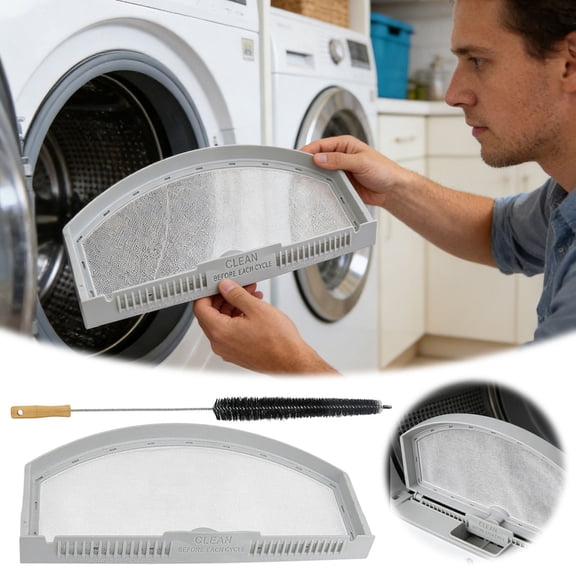 Dryer Lint Screen with Cleaning Brush, Stainless Steel Filter Replaces WE03X238 and PS11763056 for GE Dryers