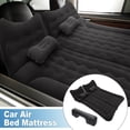thumbnail image 2 of 1 Set Car Air Mattress Camping Bed Air Bed Mat Sleeping Mat with Pillows for Car Travel Negro, 2 of 6